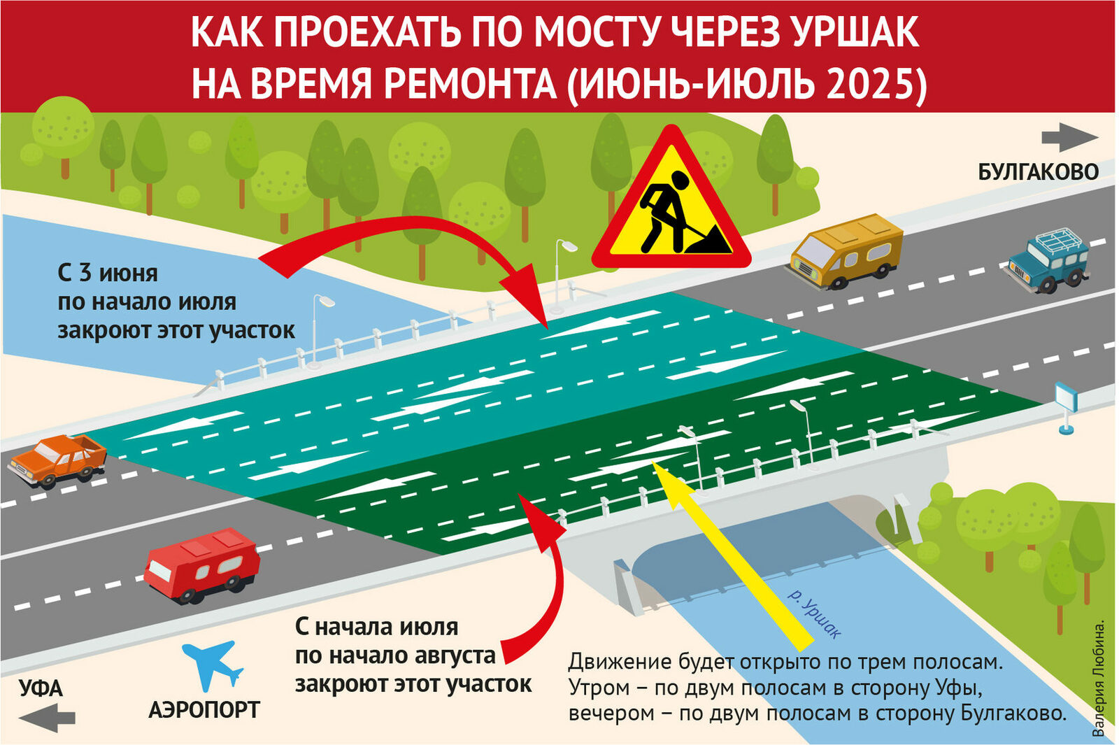 На трассе Уфа — Оренбург закрывают на ремонт мост через реку Уршак